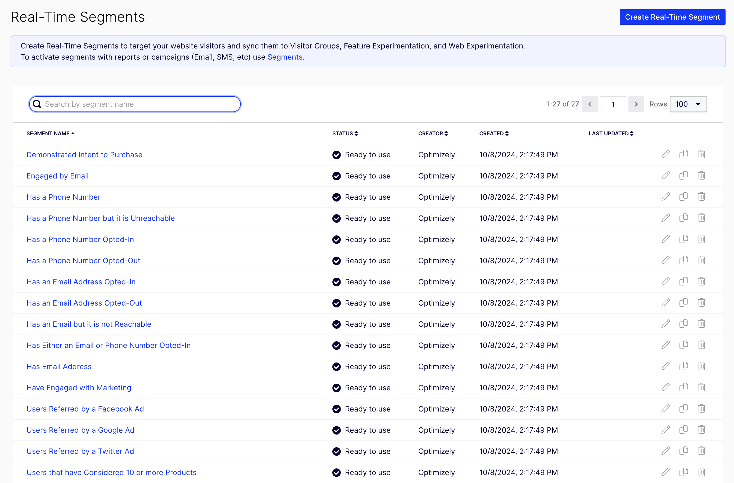ODP Real-time Segments